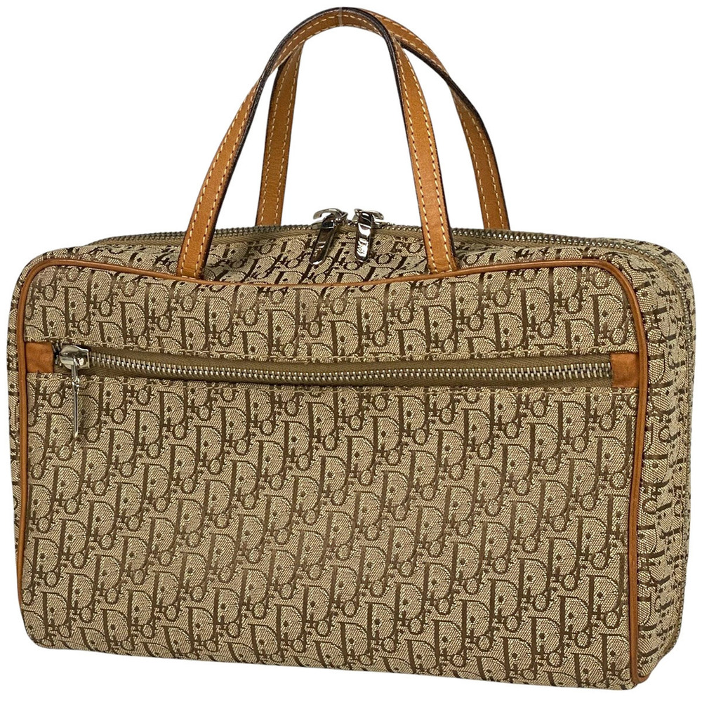 Christian Dior Trotter Pouch Clutch handbag accessory case cosmetic canvas brown